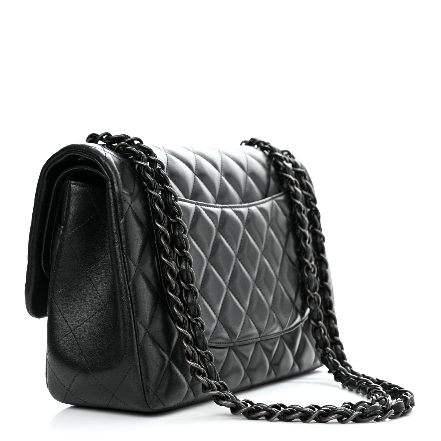 Chanel Lambskin Quilted Jumbo Double Flap So Black 2 of 11