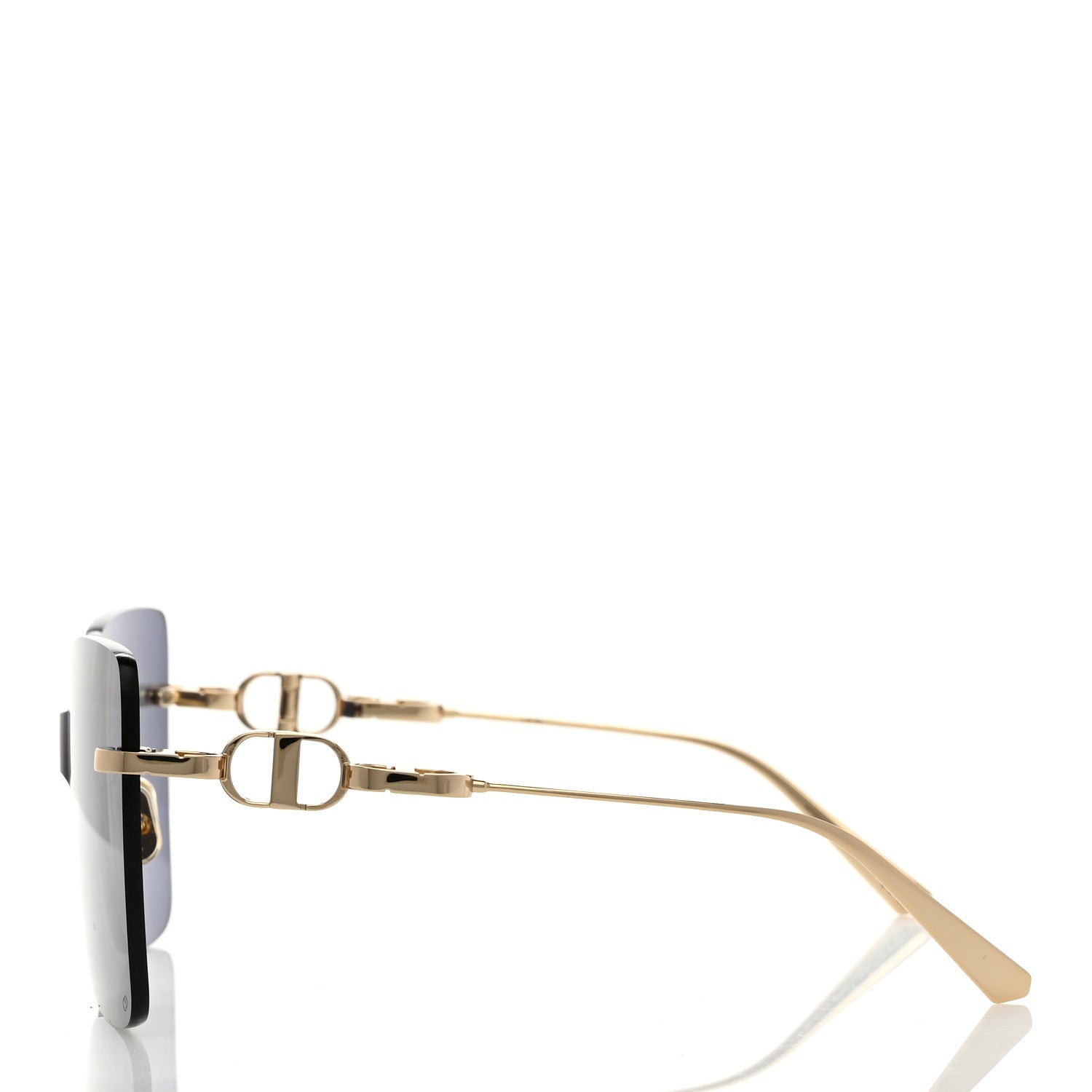 Christian Dior Metal CD Chain M1U Shield Sunglasses Gold Dark Blue 3 of 8