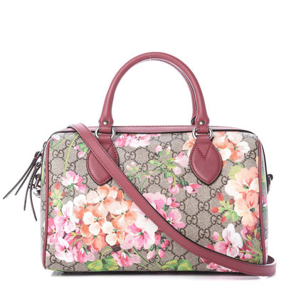 Gucci GG Supreme Monogram Blooms Small Boston Beige Multicolor Dry Rose 1 of 8