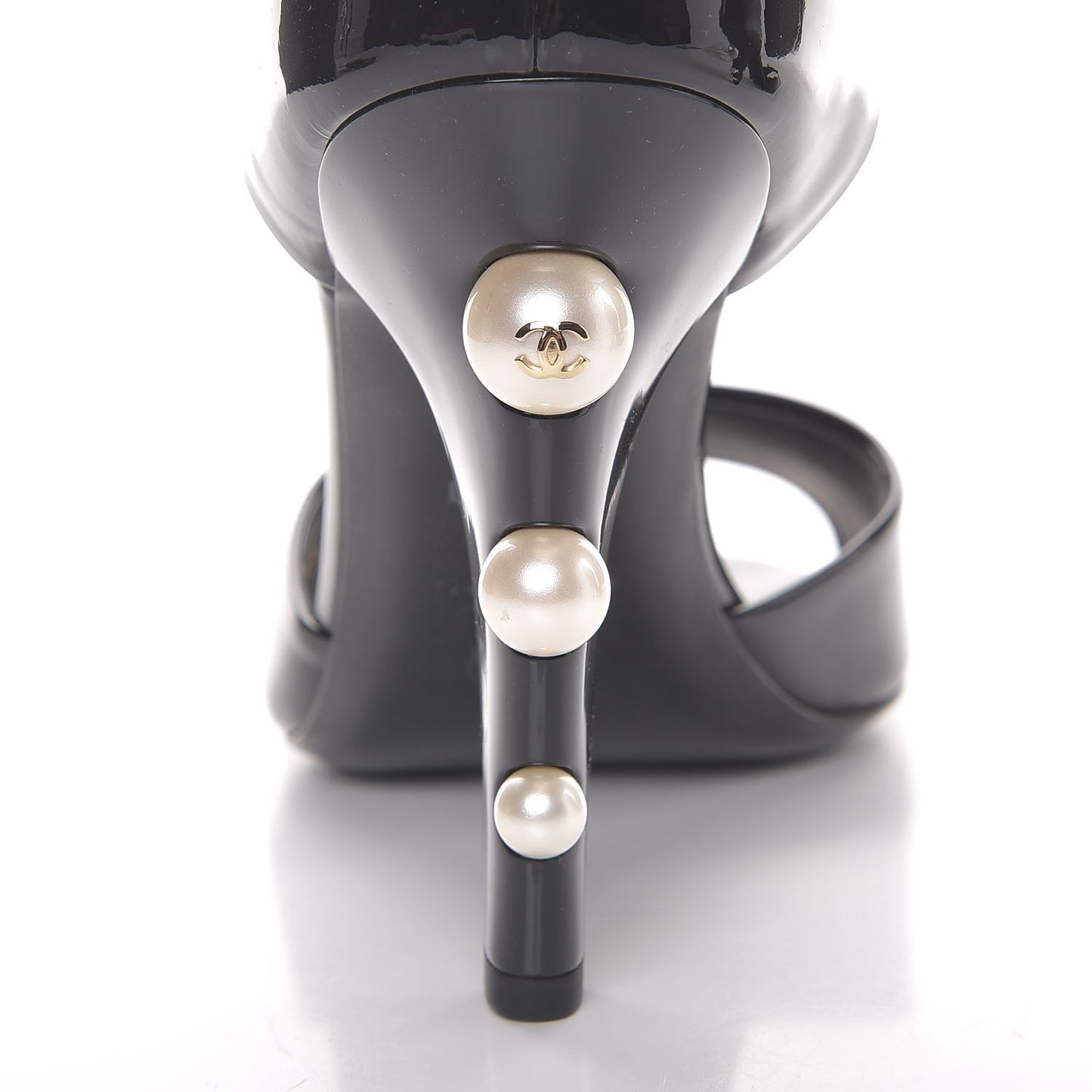 Patent Pearl Peep Toe d'Orsay Pumps 39 Black