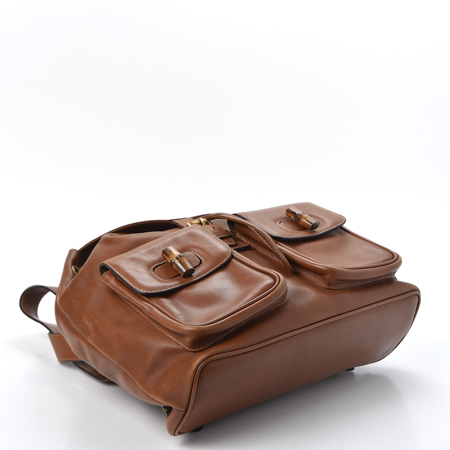 Gucci Calfskin Bamboo Backpack Brown 3 of 9