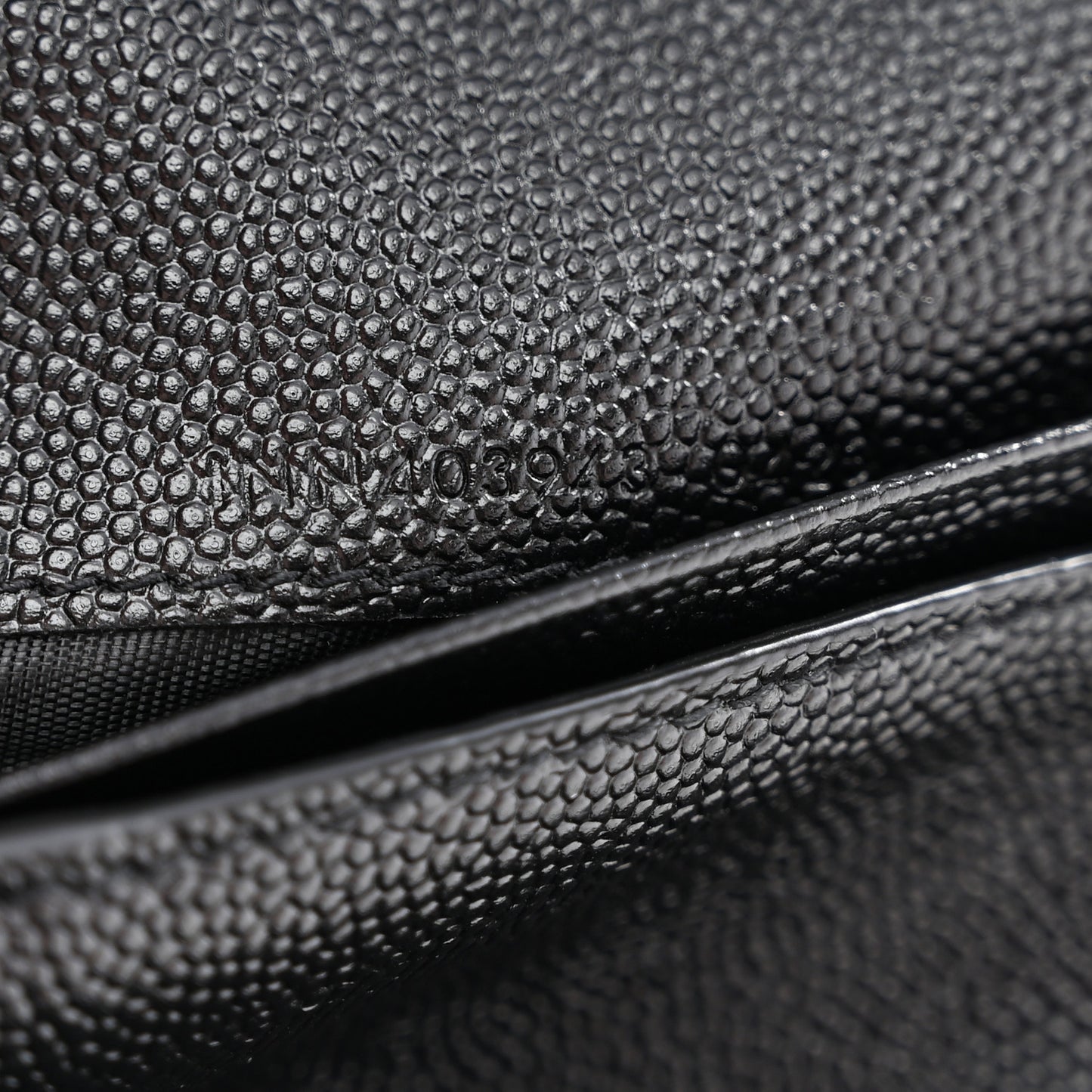 Grain De Poudre Matelasse Chevron Monogram Compact Tri Fold Wallet Black