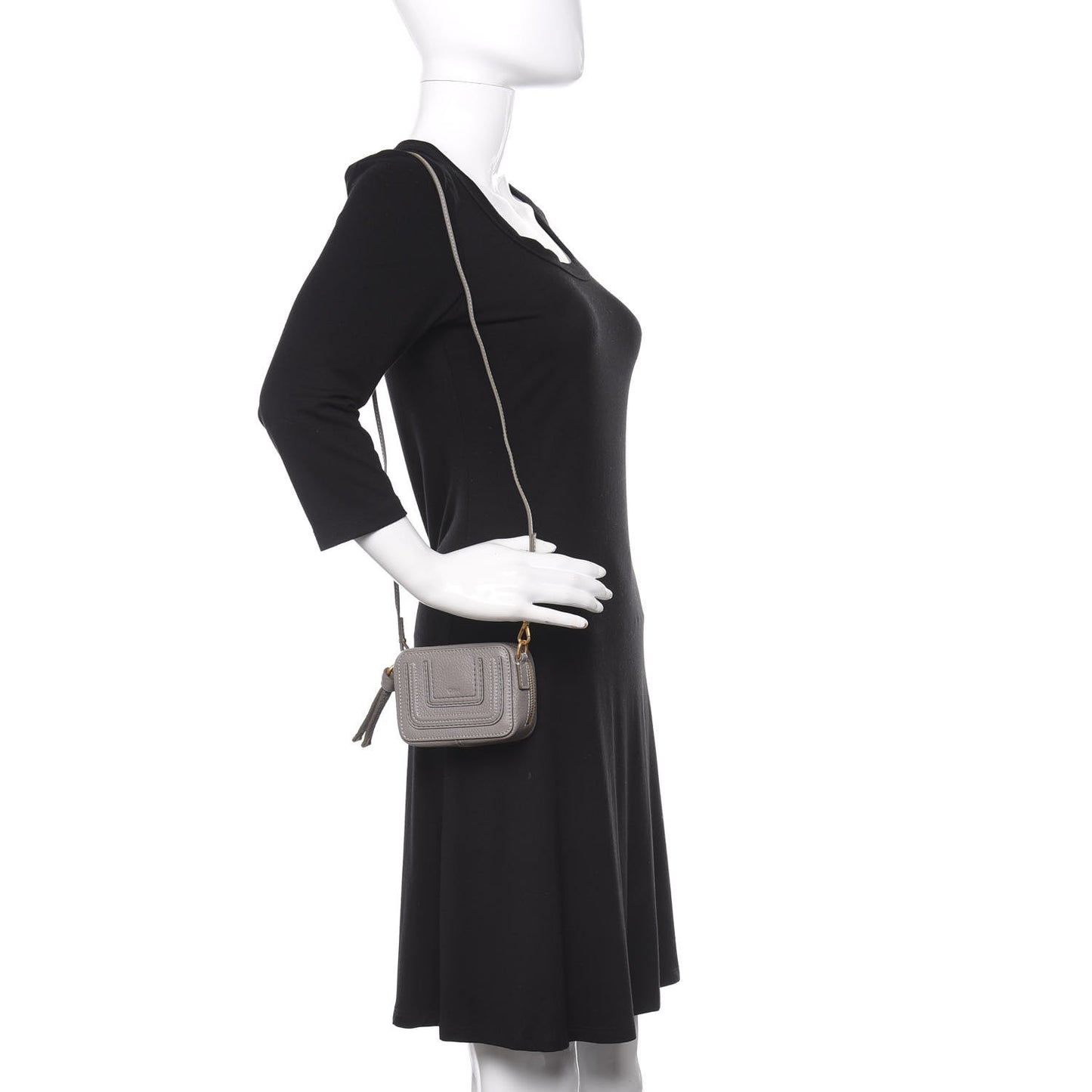 Calfskin Mini Marcie Crossbody Bag Cashmere Grey