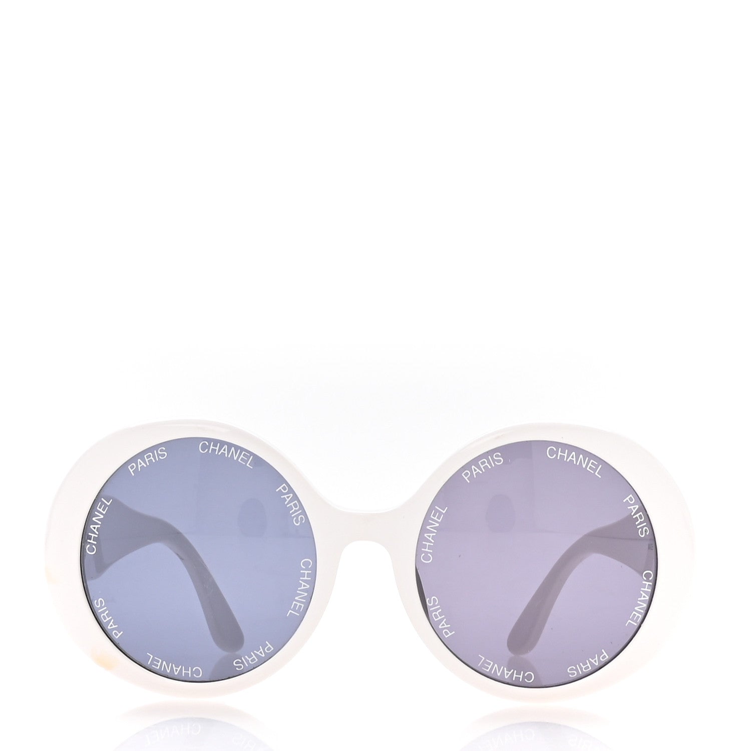Chanel Acetate Logo Round Sunglasses 01949 White 2 of 8