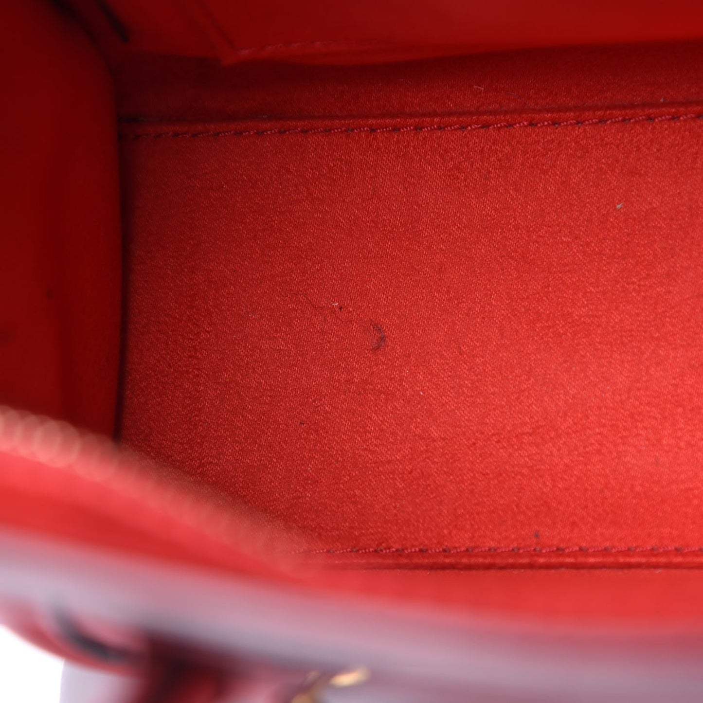 Drummed Calfskin Nano Luggage Coquelicot