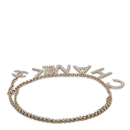 Chanel Metal Crystal 90's Icon Logo Chain Belt Gold 2 of 4