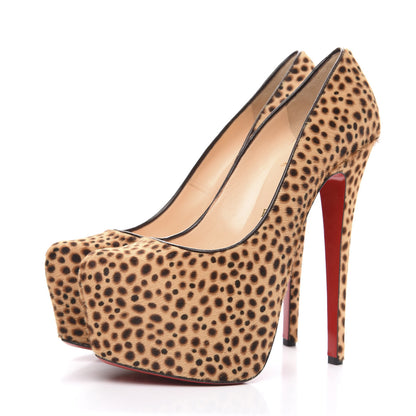 Christian Louboutin Calf Hair Cheetah Print Daffodile 160 Pumps 38 Sahara 3 of 8