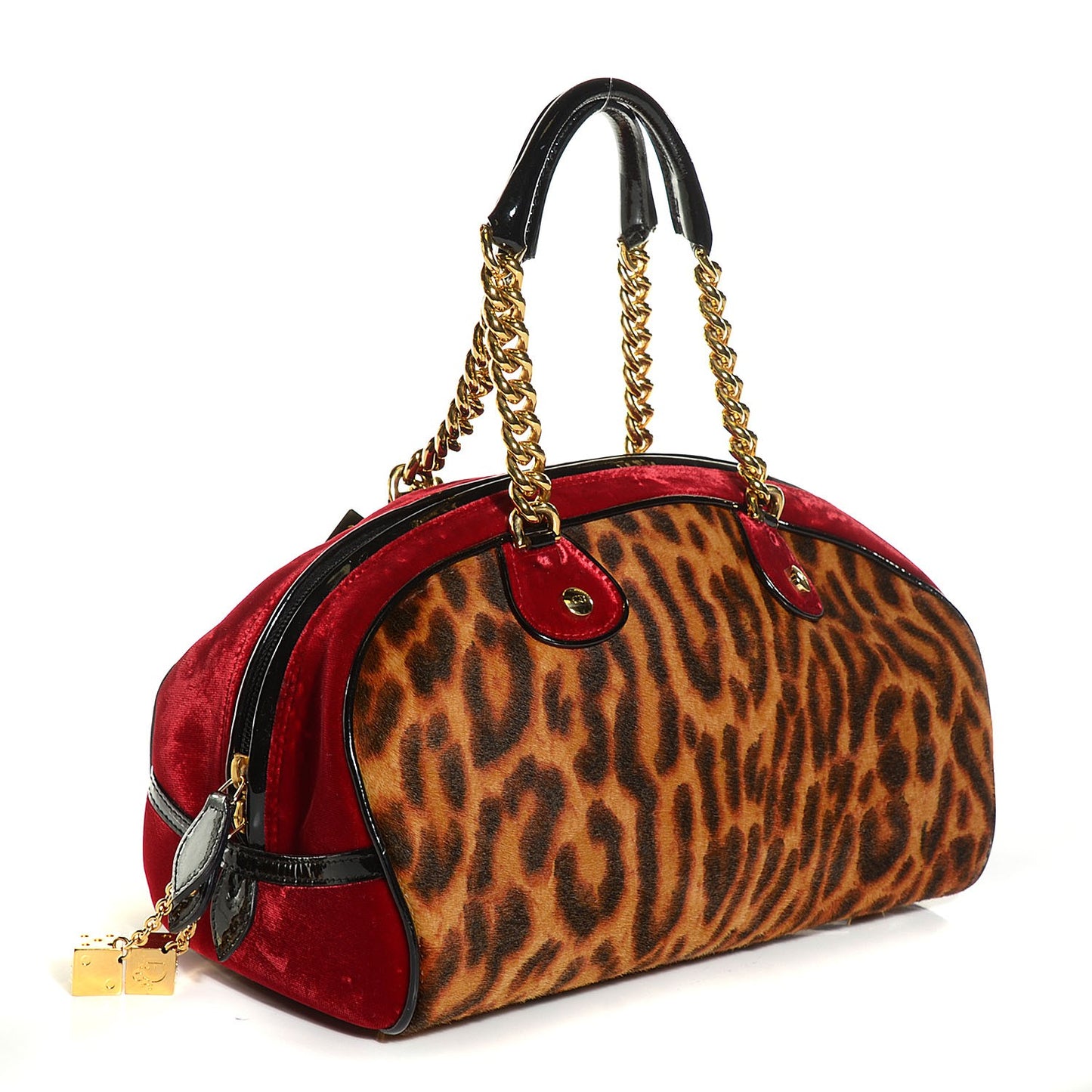 Calf Hair Leopard Velour Gambler Dice Bowler