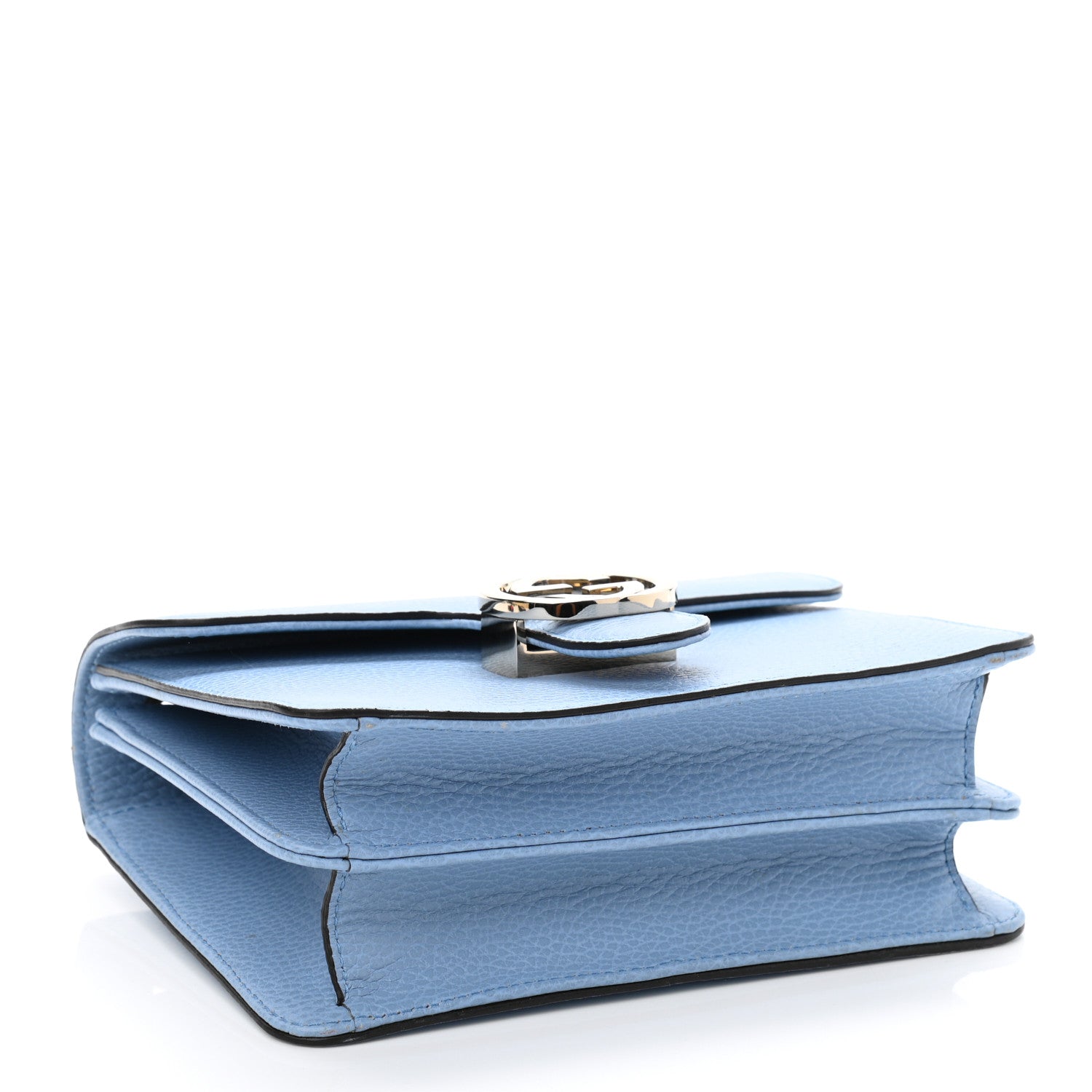Gucci Dollar Calfskin Small Interlocking G Shoulder Bag Mineral Blue 3 of 11