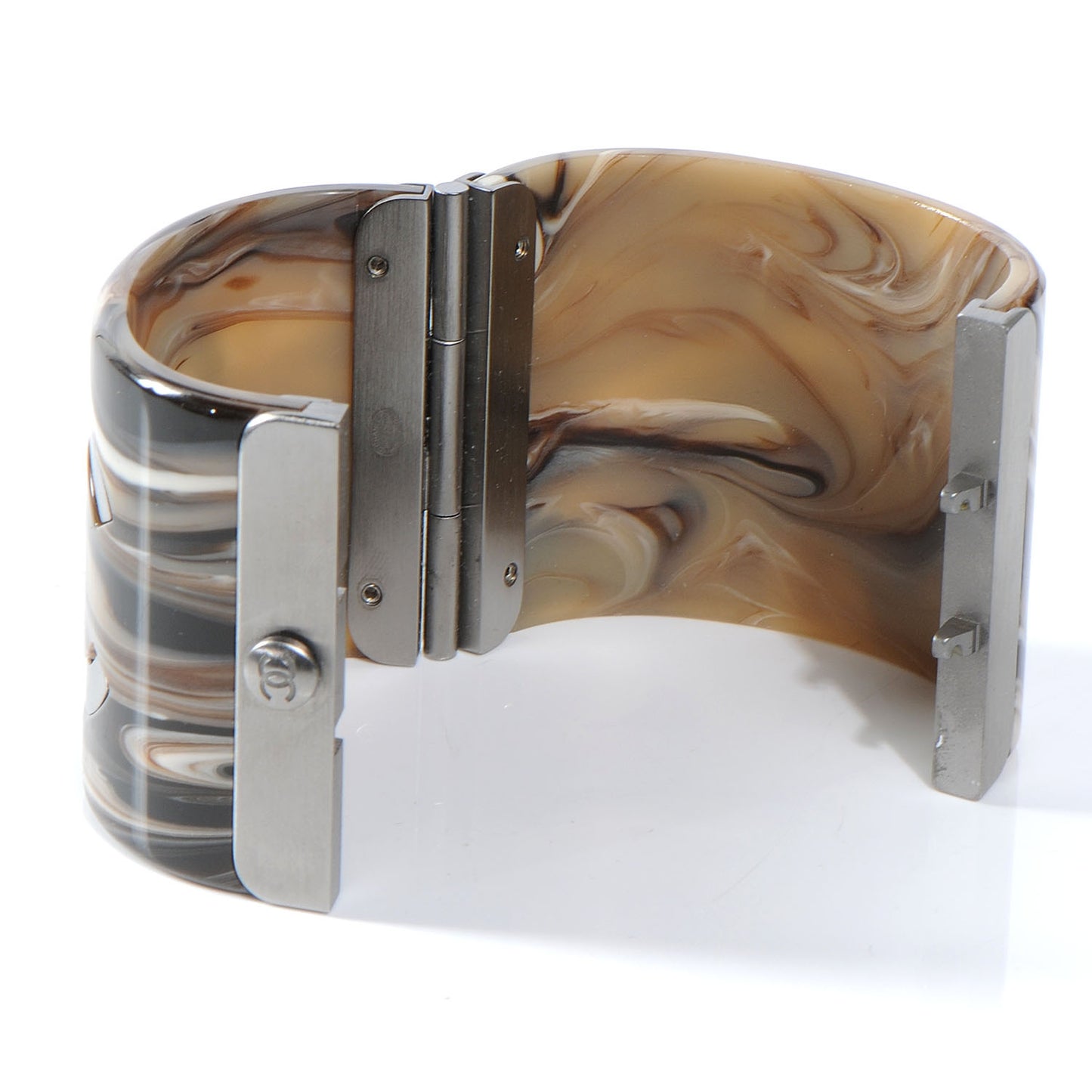 Resin Brushed Silver CC Cuff Brown