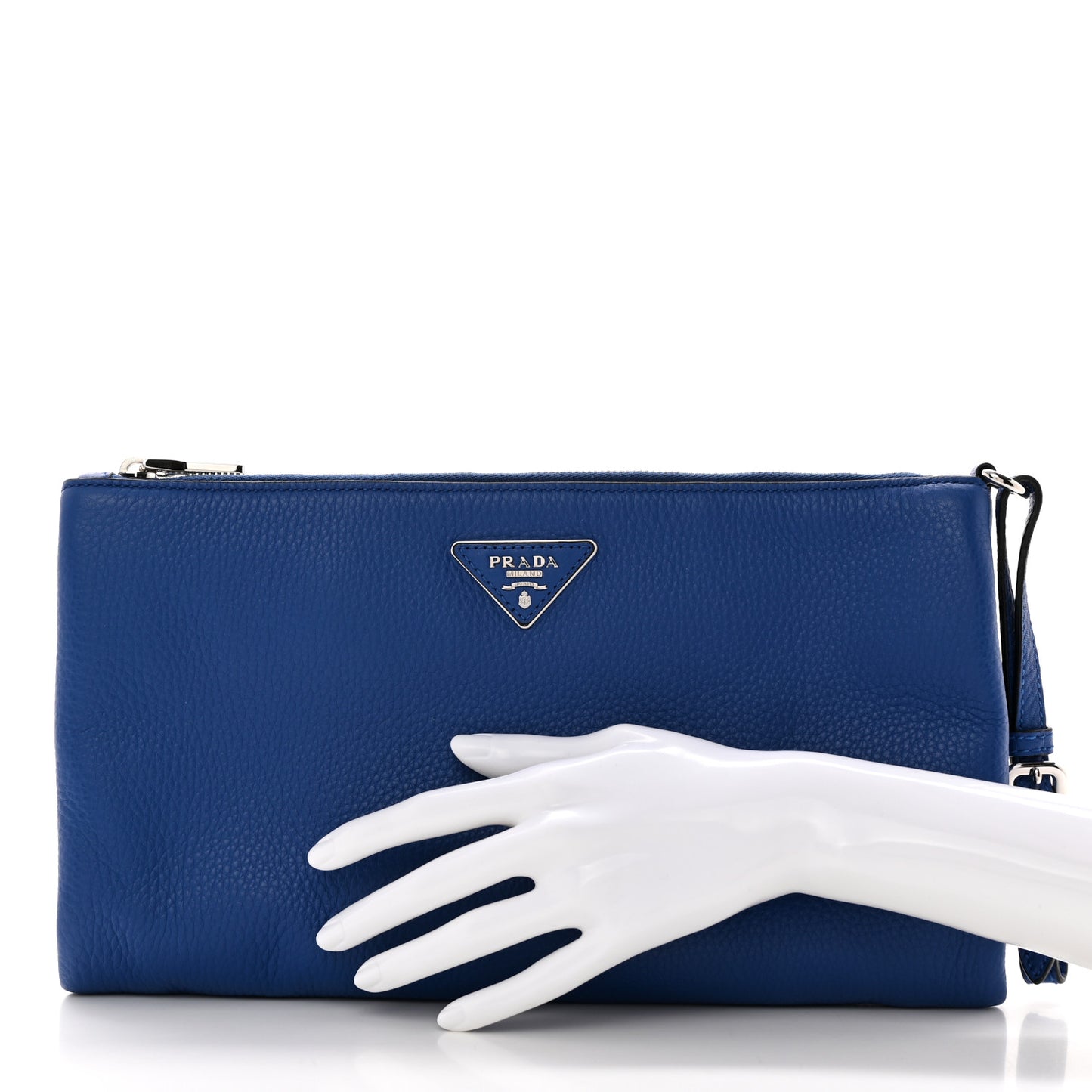 Vitello Daino Wristlet Pouch Royal