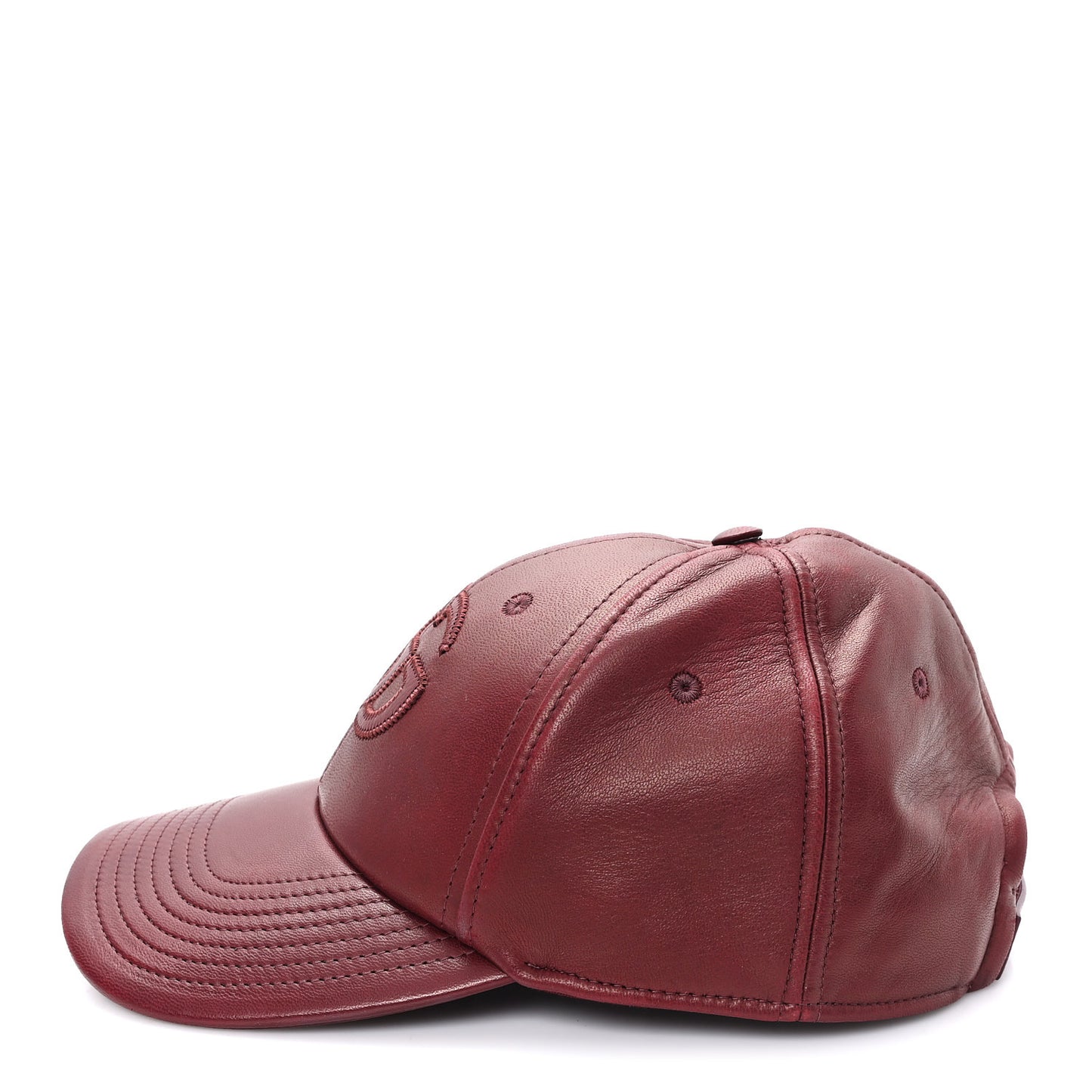 Calfskin Interlocking G Baseball Hat S Bordeaux