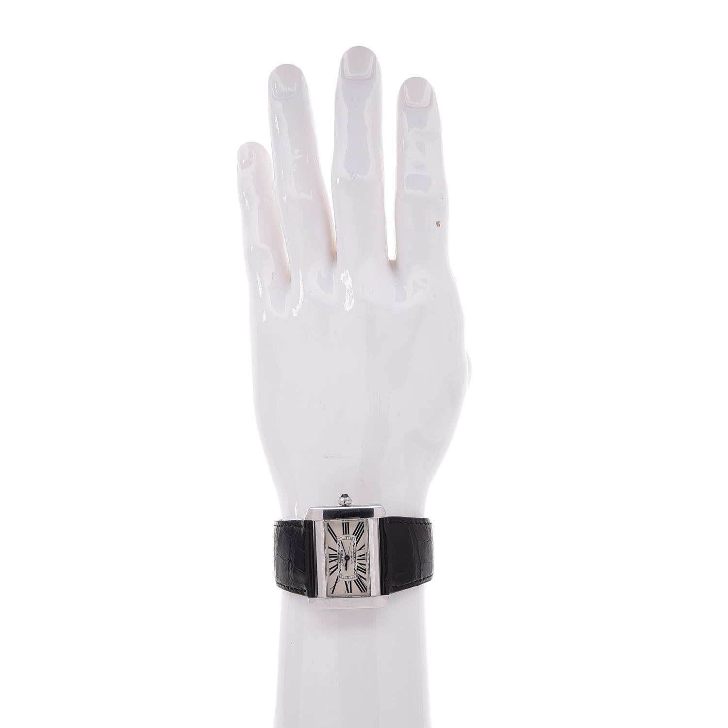 Cartier Stainless Steel Alligator 38mm Tank Divan Automatic Watch 2 of 12