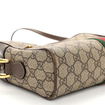 Gucci GG Supreme Monogram Web Small Ophidia Shoulder Bag Brown 9 of 11