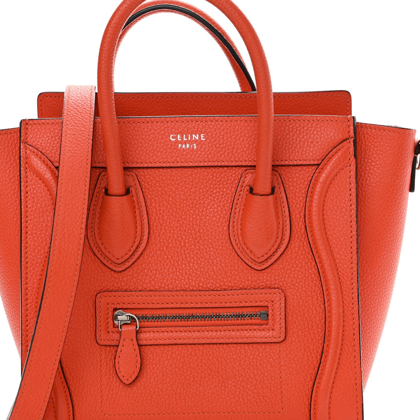 Drummed Calfskin Nano Luggage Terracotta