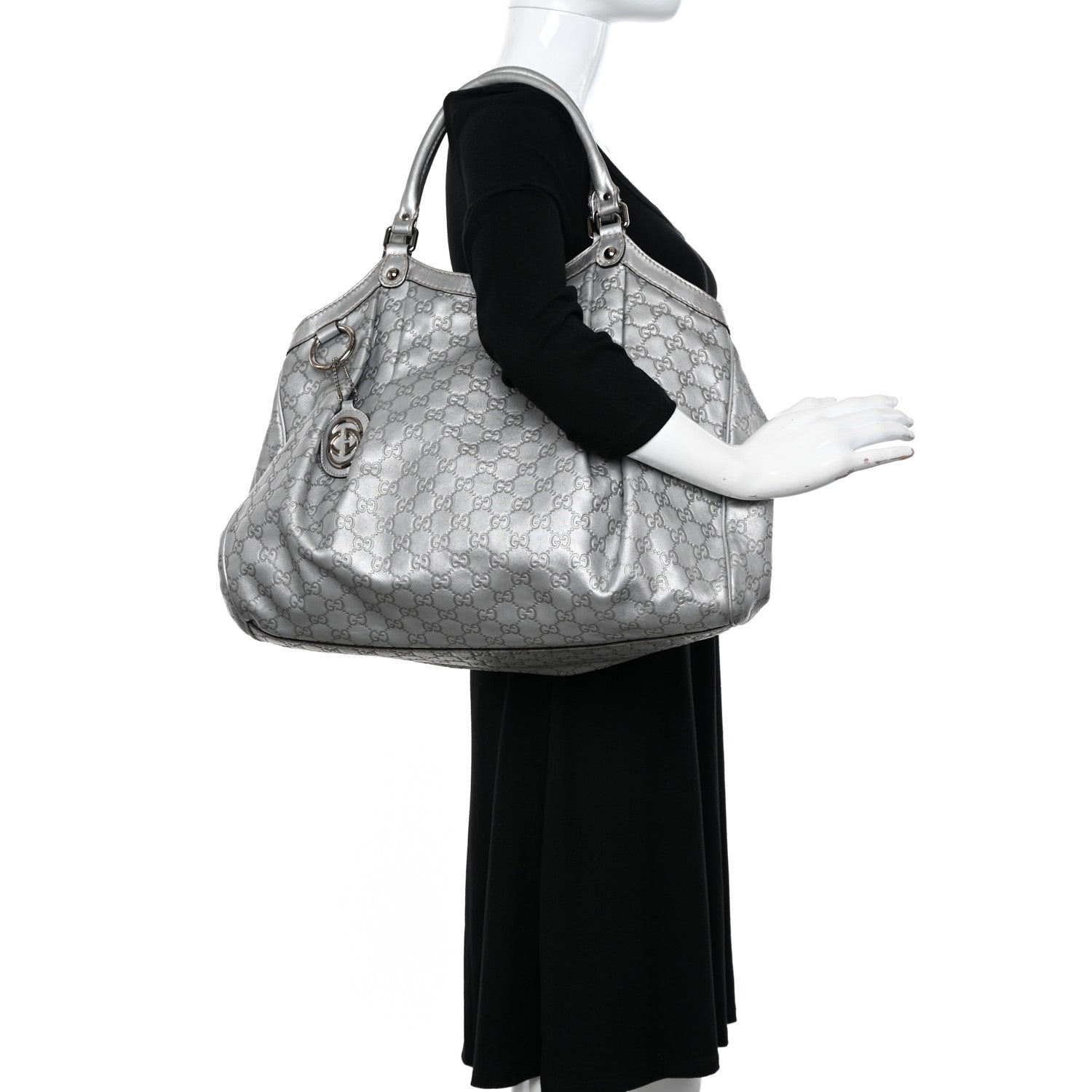 Gucci Guccissima Large Sukey Tote Silver 2 of 16