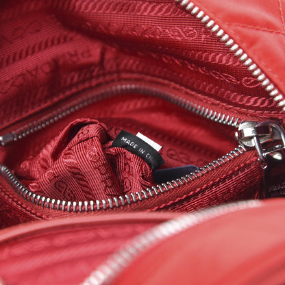 Prada Nylon Tessuto Impuntu Quilted Backpack Rosso 6 of 10