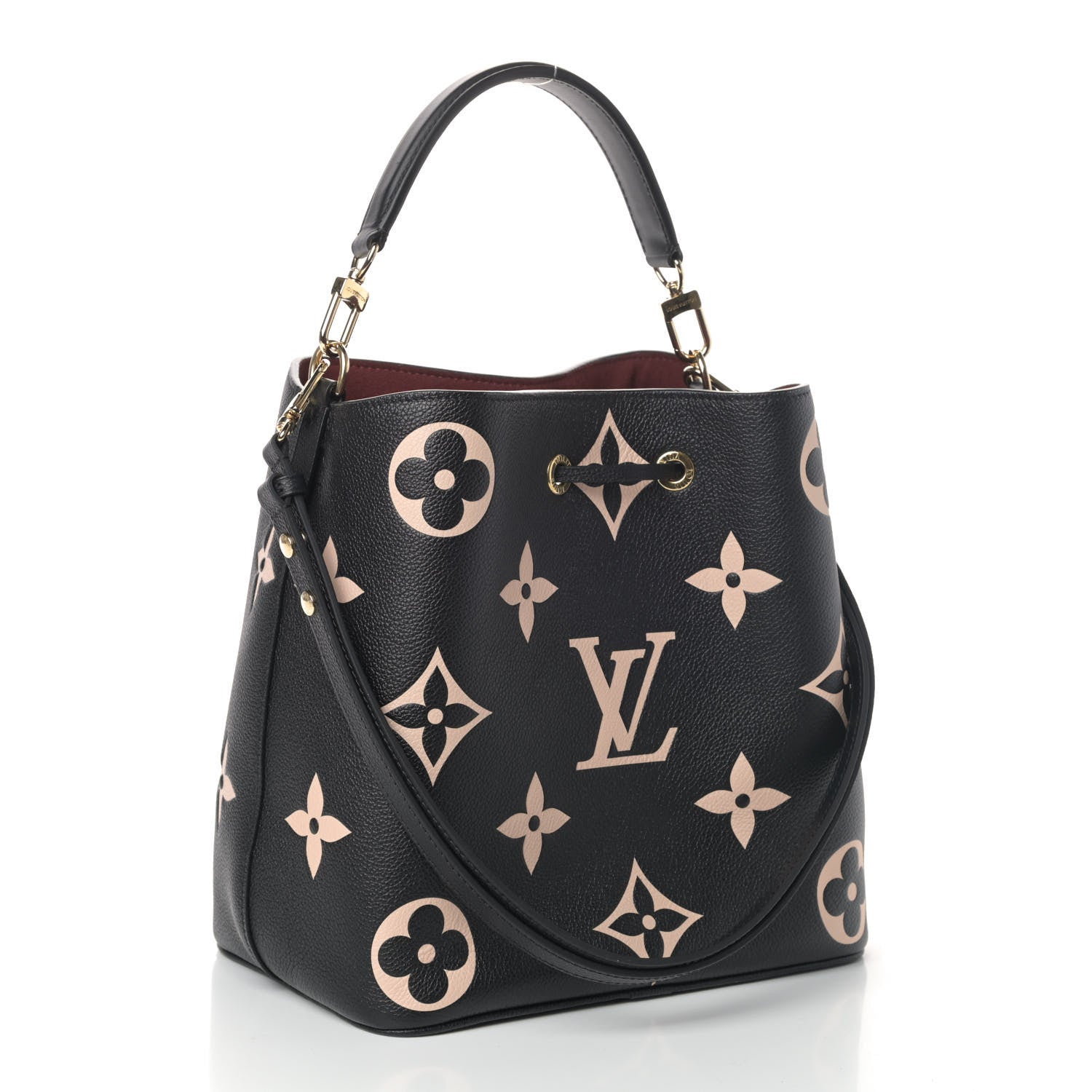Louis Vuitton Empreinte Monogram Giant Neonoe MM Black Beige 2 of 4