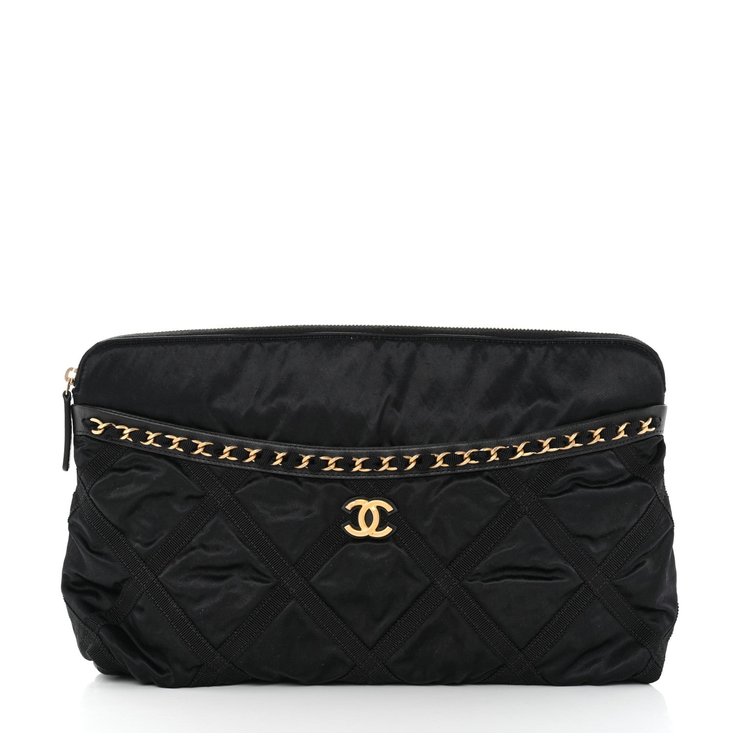 Chanel Nylon Grosgrain Large Lifestyle Pouch With Foldable Tote Black 4 of 11