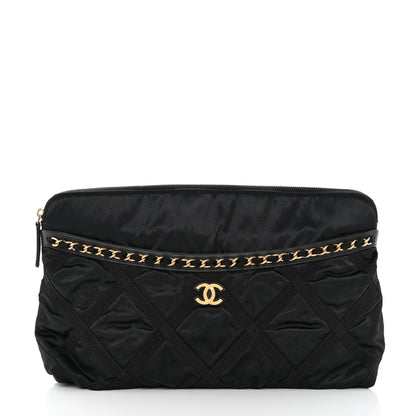 Chanel Nylon Grosgrain Large Lifestyle Pouch With Foldable Tote Black 4 of 11