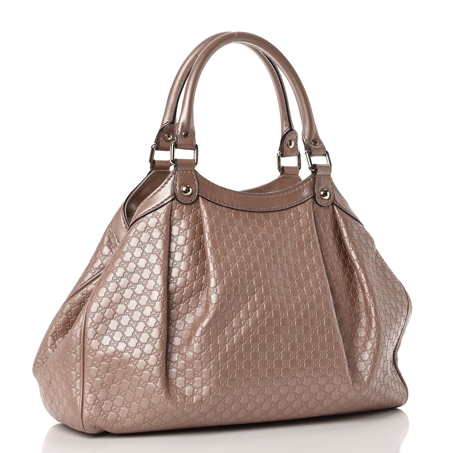 Metallic Microguccissima Medium Sukey Tote Dark Cipria