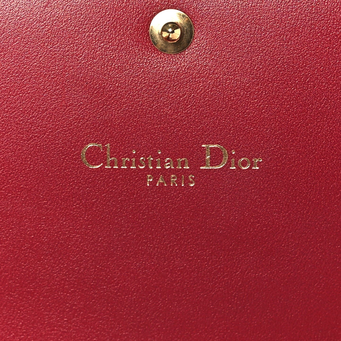 Grained Lambskin J'adior Croisiere Chain Wallet Red