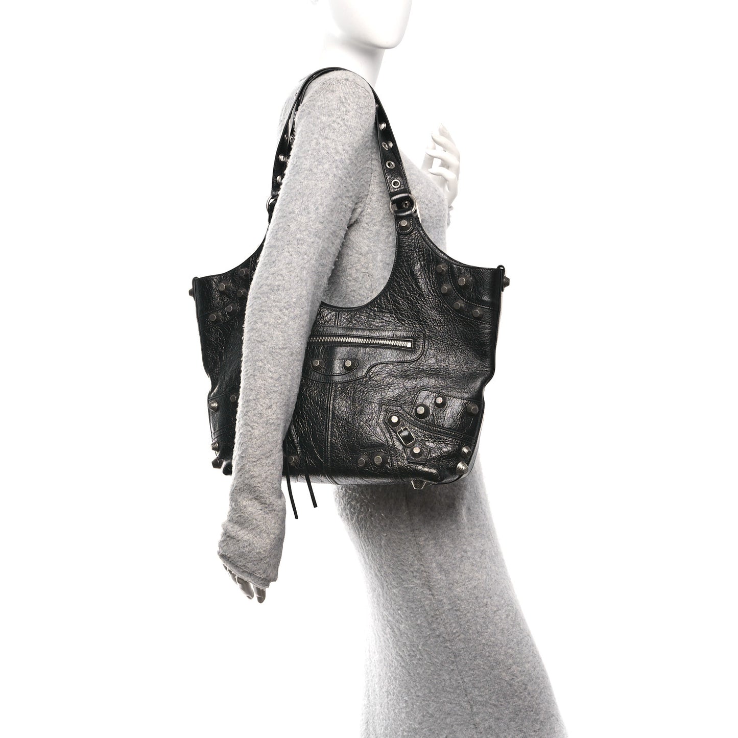 Agneau Arena Medium Le Cagole Carry All Bag Black