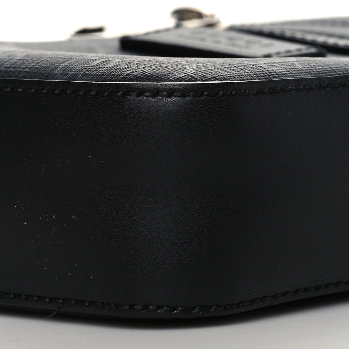 GG Supreme Monogram Appia Calfskin Web Small Camera Messenger Bag Black Grey