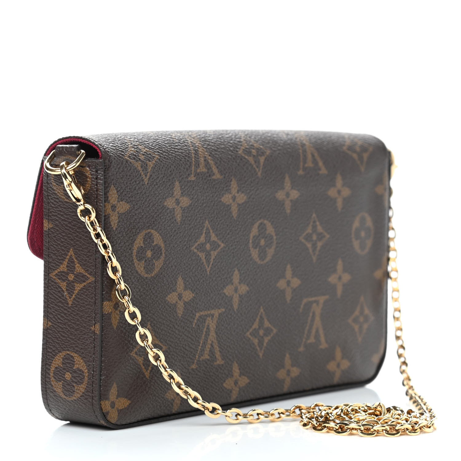 Louis Vuitton Monogram Pochette Felicie Chain Wallet Fuchsia 3 of 10