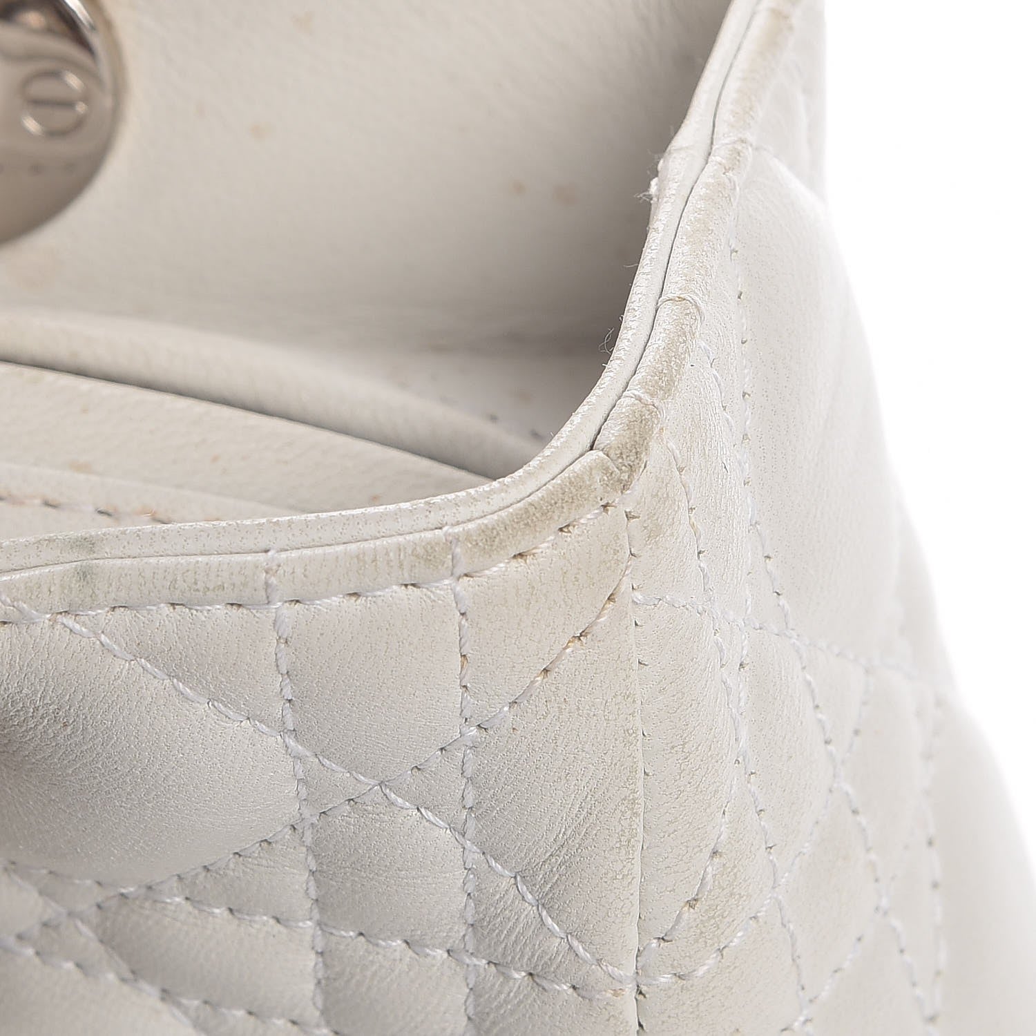 Christian Dior Lambskin Cannage Medium Lady Dior White 13 of 23