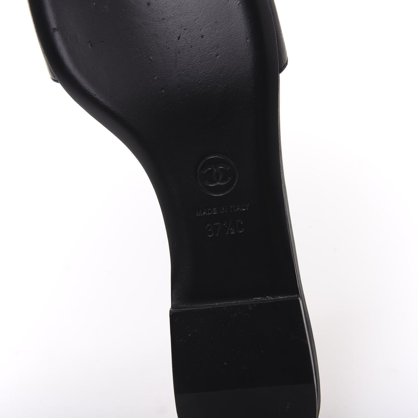 Lambskin Camellia Slides 37.5 Black