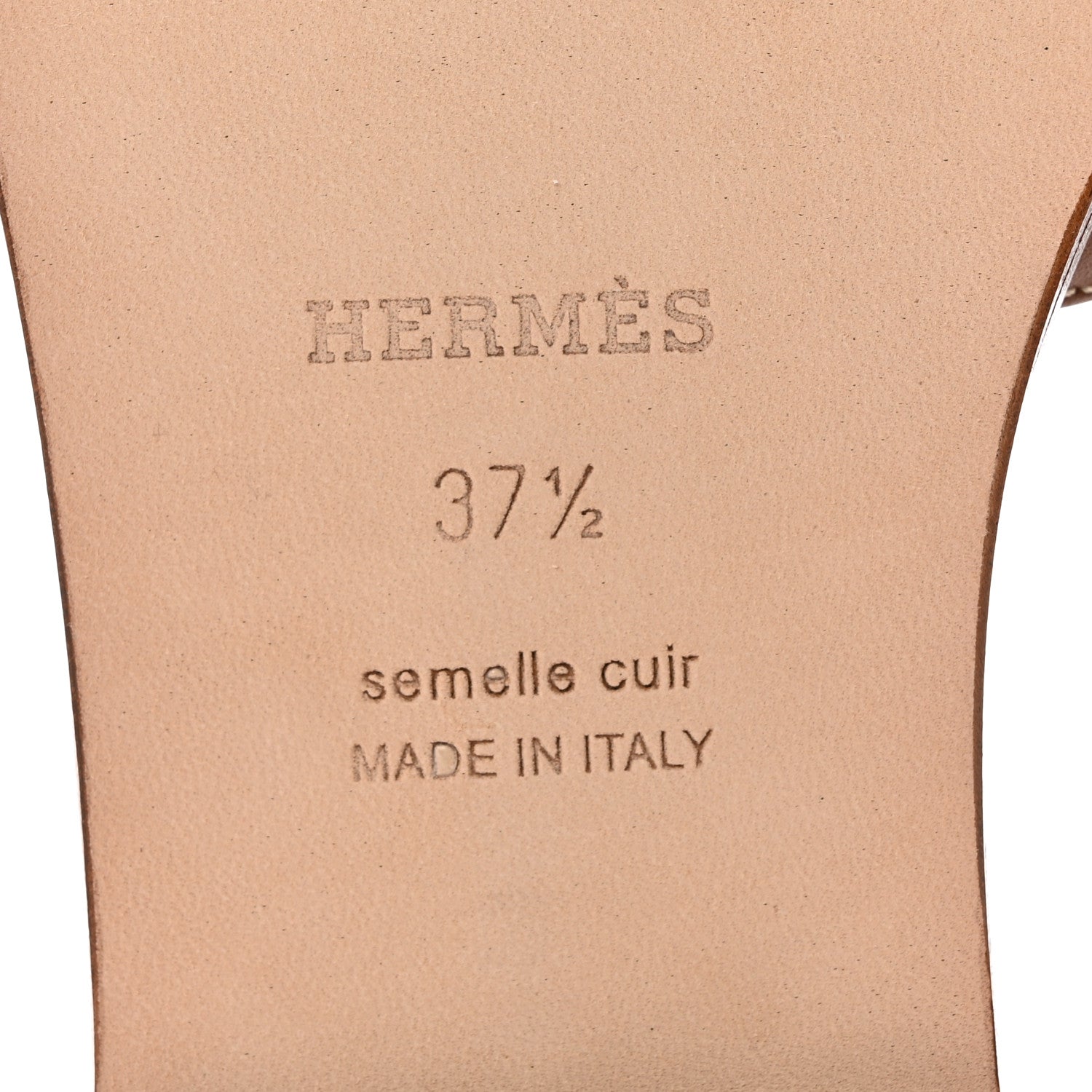 Hermes Box Calfskin Oran Sandals 37.5 Gold 7 of 12