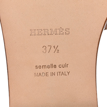 Hermes Box Calfskin Oran Sandals 37.5 Gold 7 of 12
