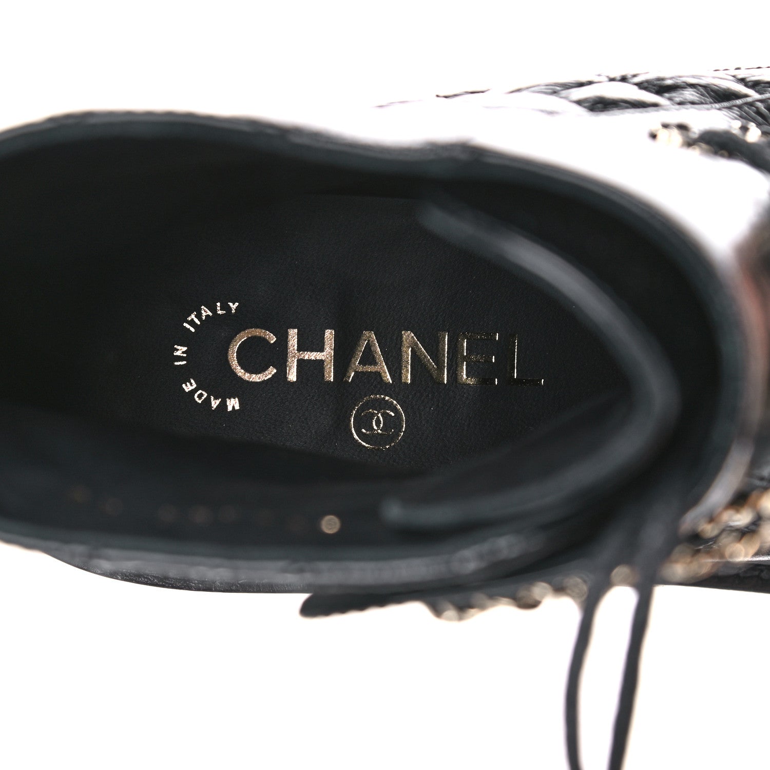 Chanel Shiny Calfskin Quilted Lace Up Combat Boots 40 Black 8 of 10