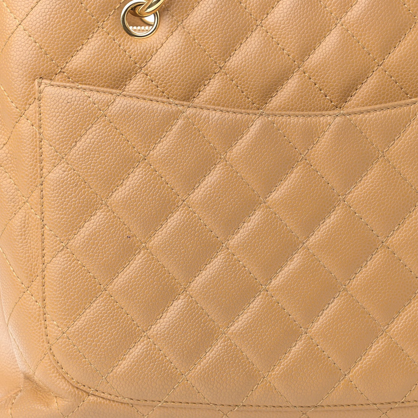 Caviar Quilted Grand Shopping Tote GST Beige