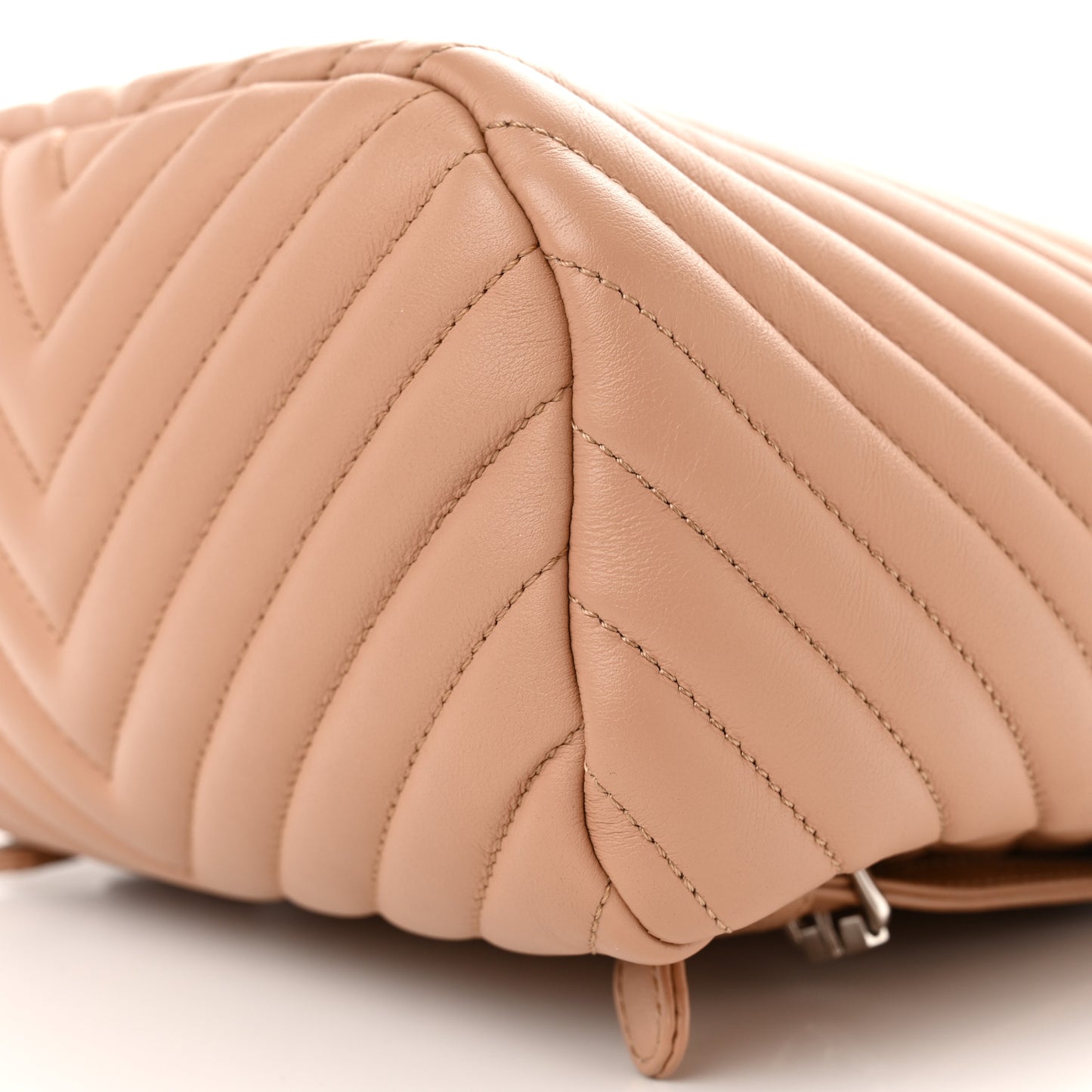 Calfskin Chevron Quilted Small Urban Spirit Backpack Beige