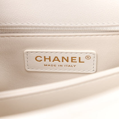 Chanel Caviar Quilted Mini Coco Handle Flap White 6 of 11