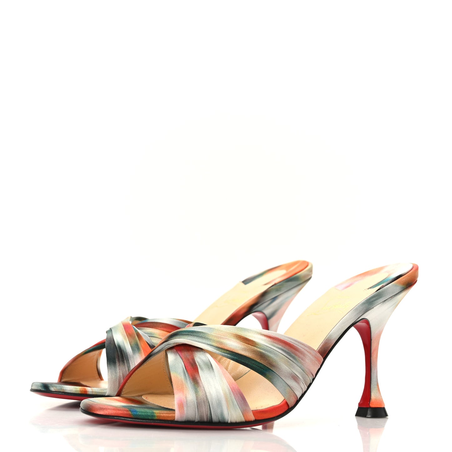 Crepe Satin Ombre Nicol Is Back 85 Slide Sandals 37 Loubi