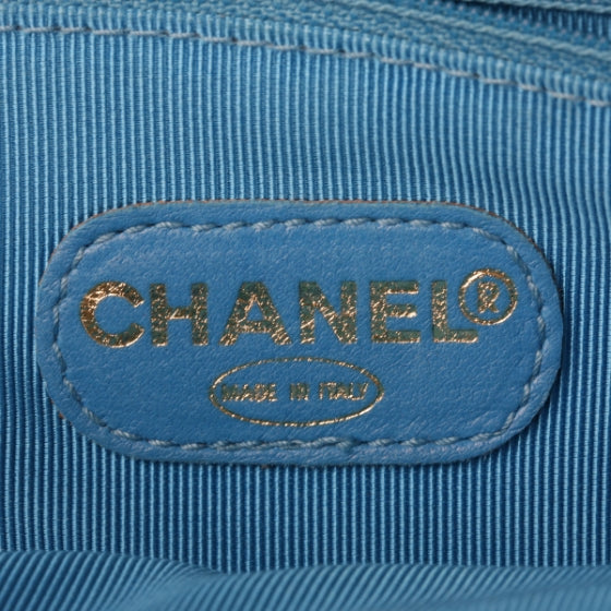 Quilted Lambskin Tortoise Handle Tote Turquoise