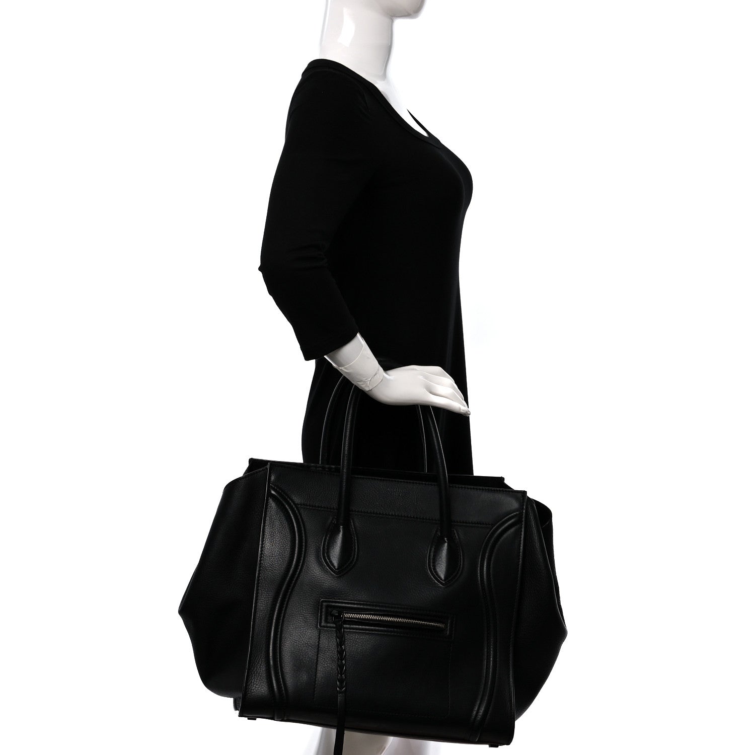 Celine Supple Calfskin Large Phantom Luggage Black 2 of 9