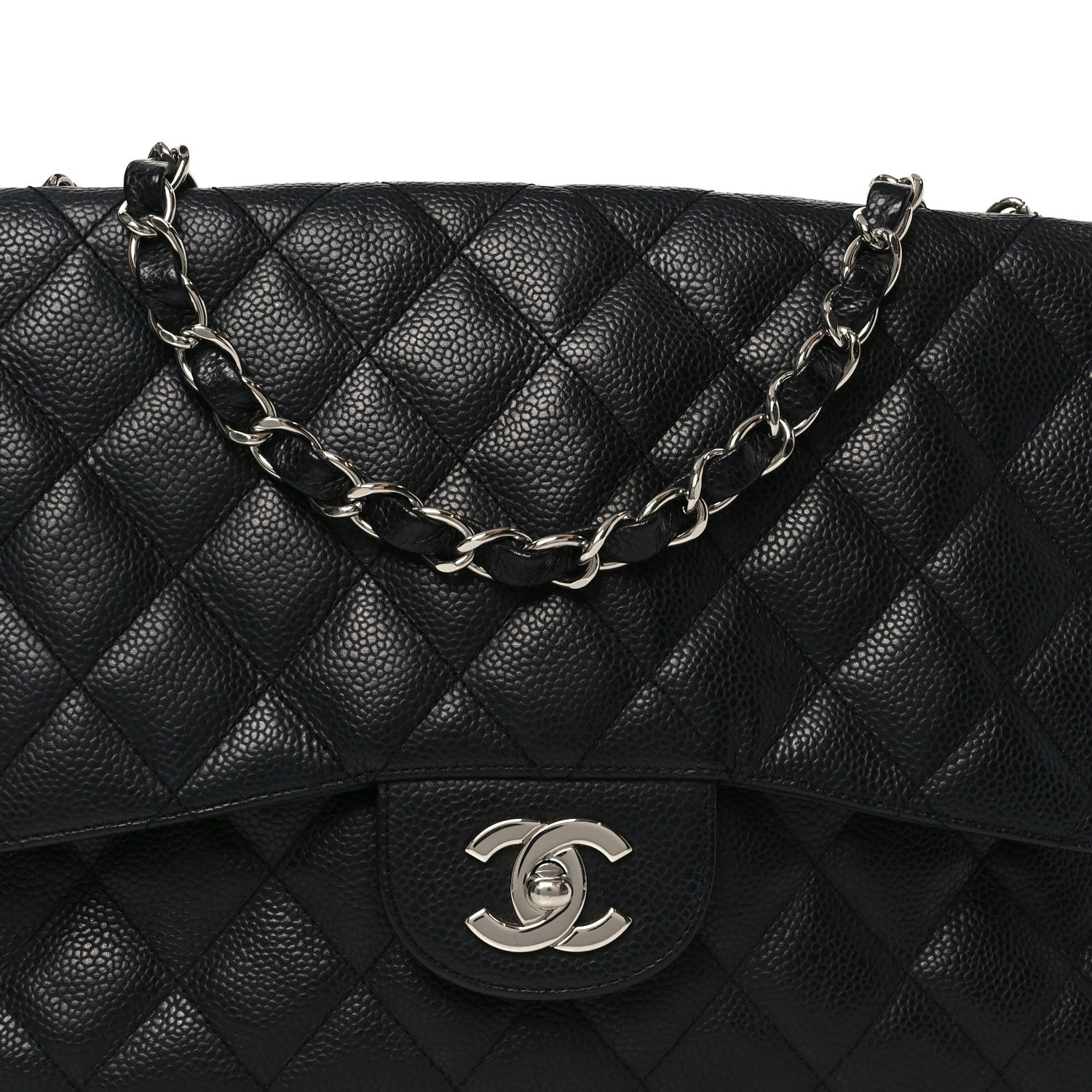Chanel Caviar Quilted Jumbo Single Flap Black 8 of 10