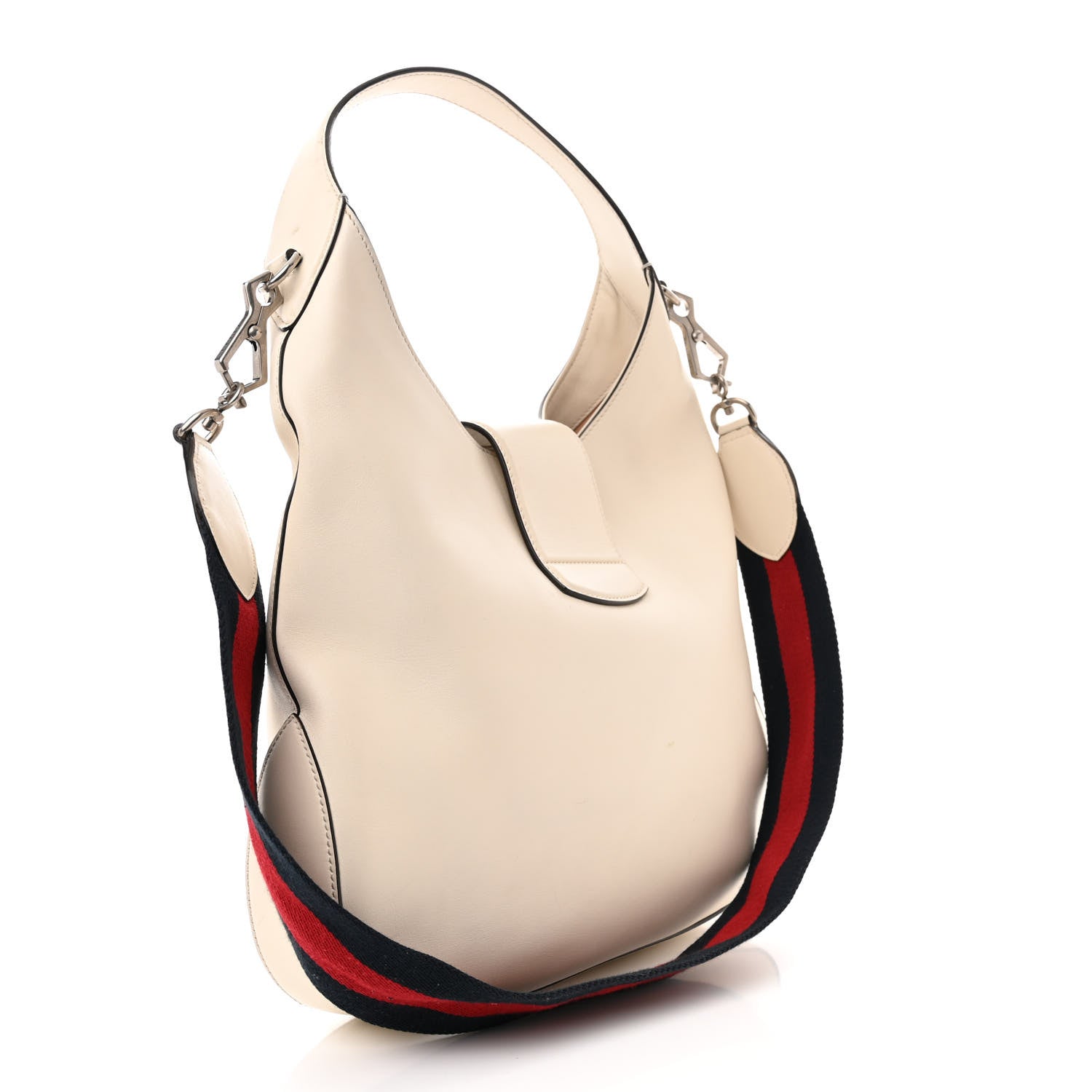 Gucci Calfskin Web Stripe Medium Dionysus Hobo White 3 of 18