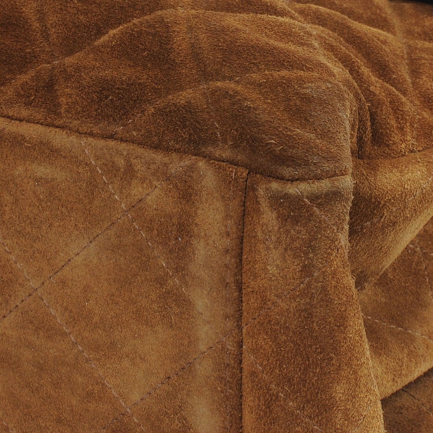 Chanel Suede Quilted Shoulder Bag Brown 6 of 9