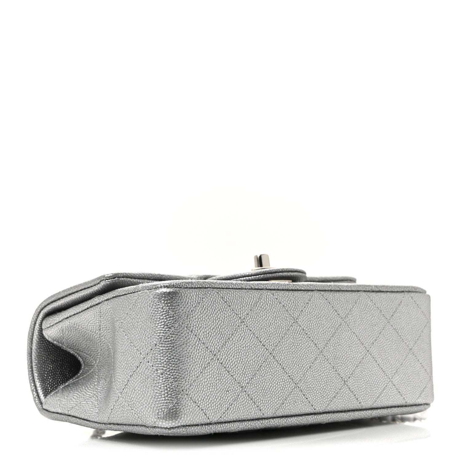 Chanel Metallic Caviar Quilted Mini Top Handle Rectangular Flap Silver 4 of 10