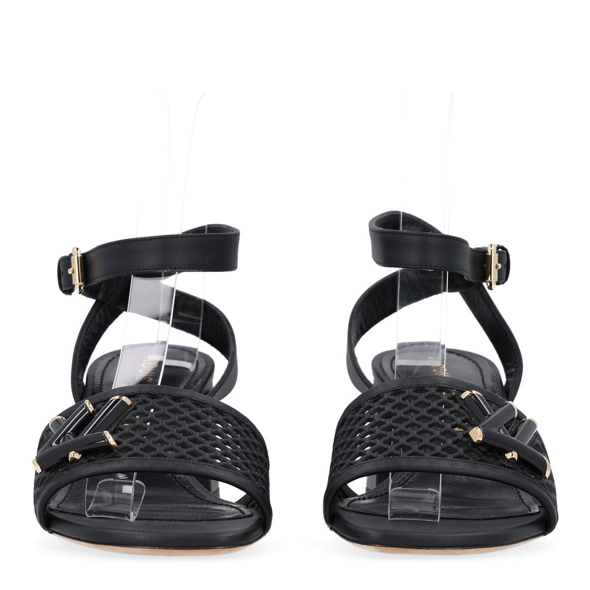 Louis Vuitton Calfskin Perforated Shake Slingback Pumps 37 Black 3 of 9