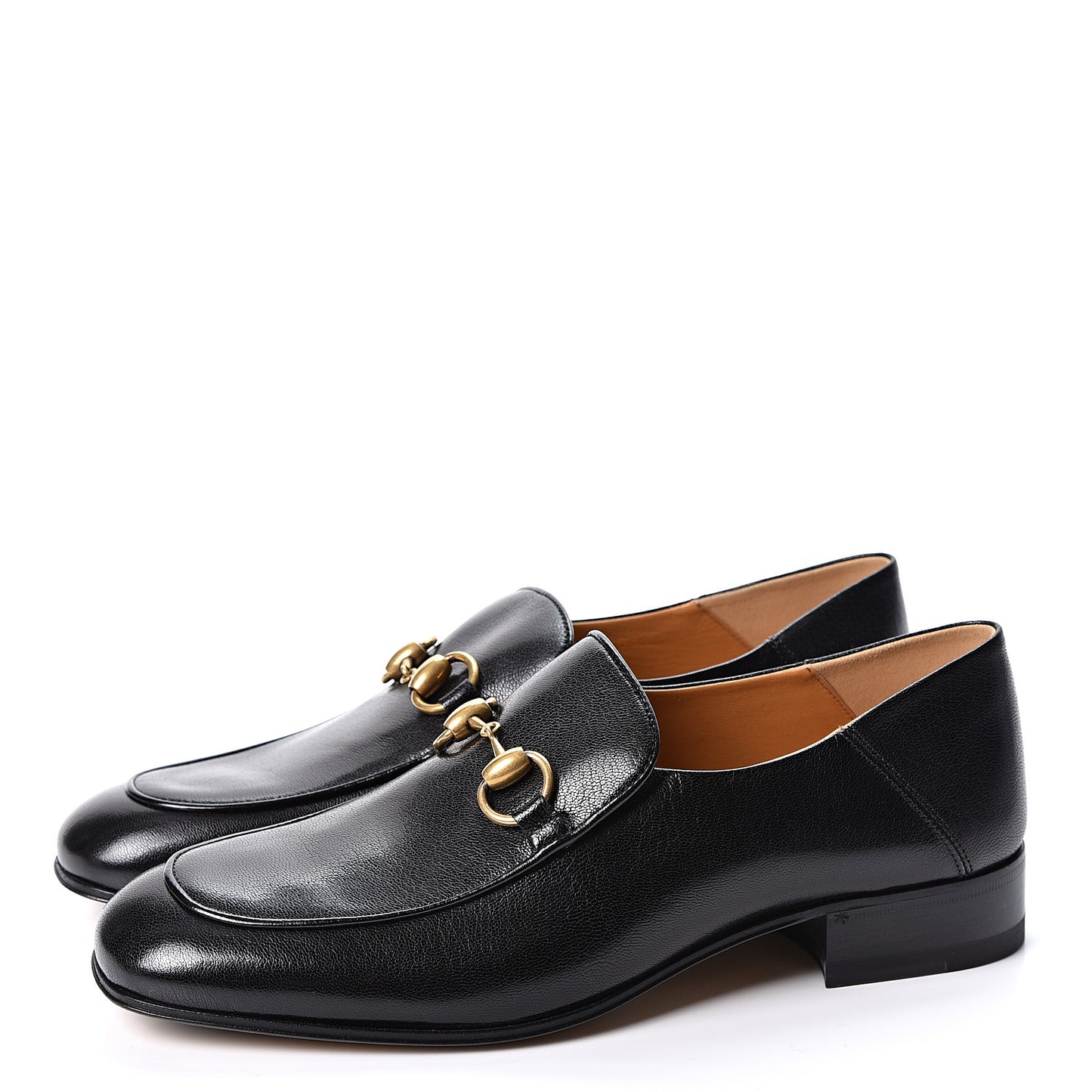 Goatskin Womens Horsebit Mid-Heel Loafers 38 Black
