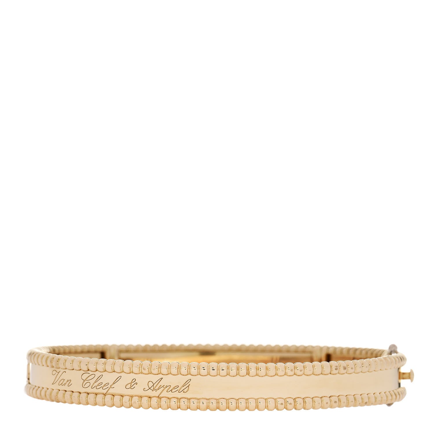 Van Cleef & Arpels 18K Yellow Gold Perlee Signature Bangle Bracelet M 1 of 3