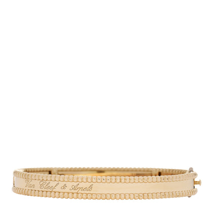 Van Cleef & Arpels 18K Yellow Gold Perlee Signature Bangle Bracelet M 1 of 3
