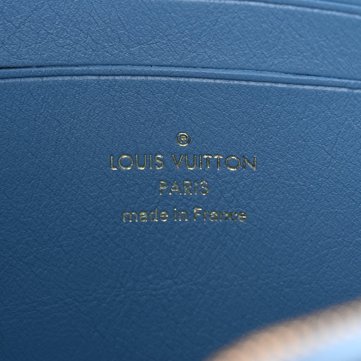 Embroidered Monogram Denim New Wave Zipped Pochette Blue