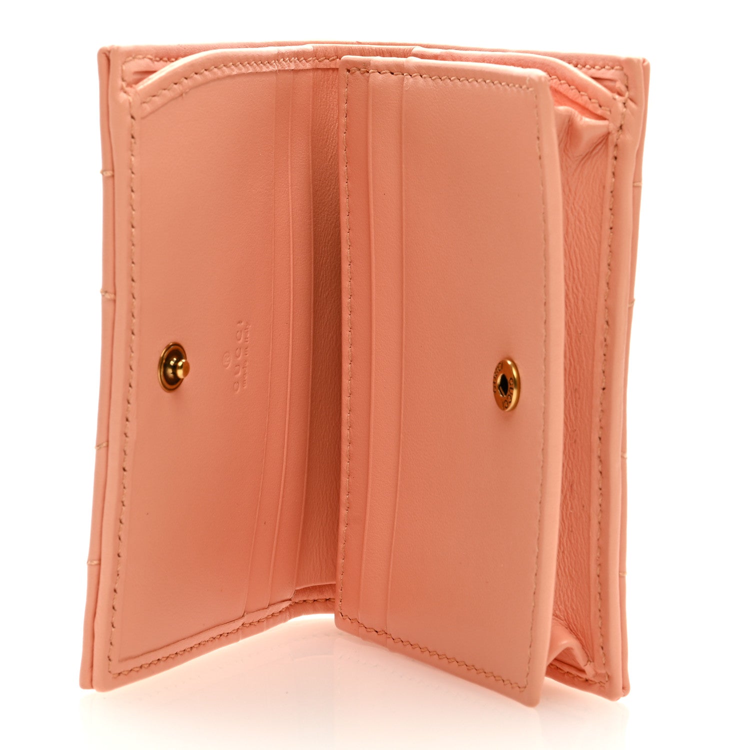 Gucci Calfskin Vertical Ring Matelasse GG Marmont Card Case Wallet Peachy Chic 5 of 6
